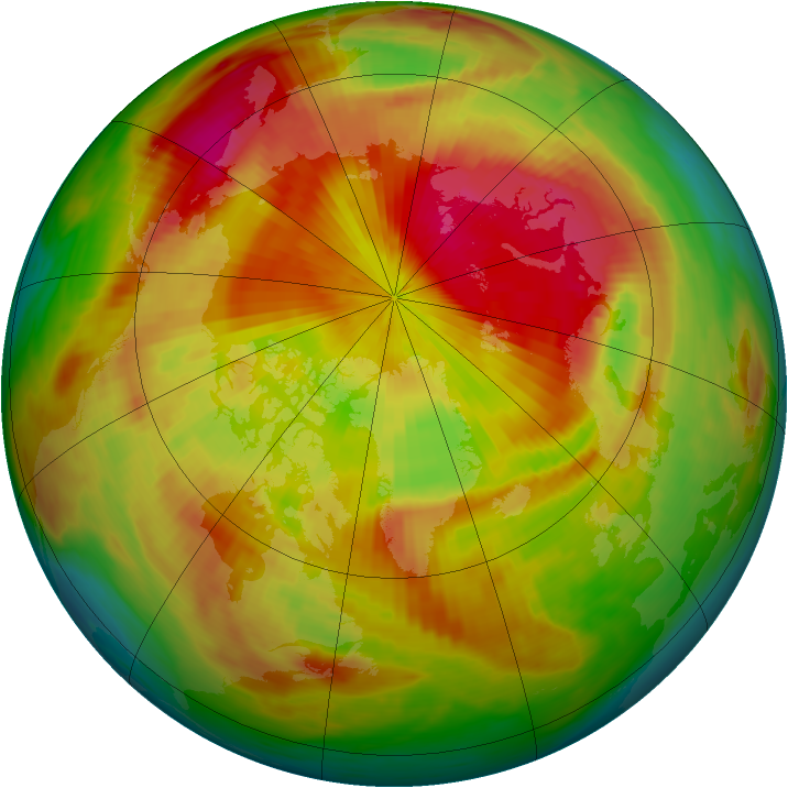 Arctic ozone map for 21 April 1988
